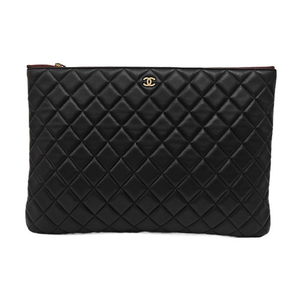 Quilted Lambskin Clutch Black