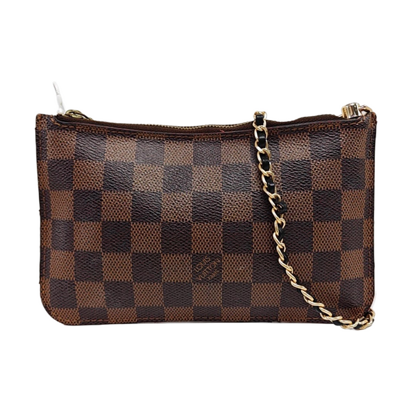 Damier Ebene Coated Canvas Clutch Brown