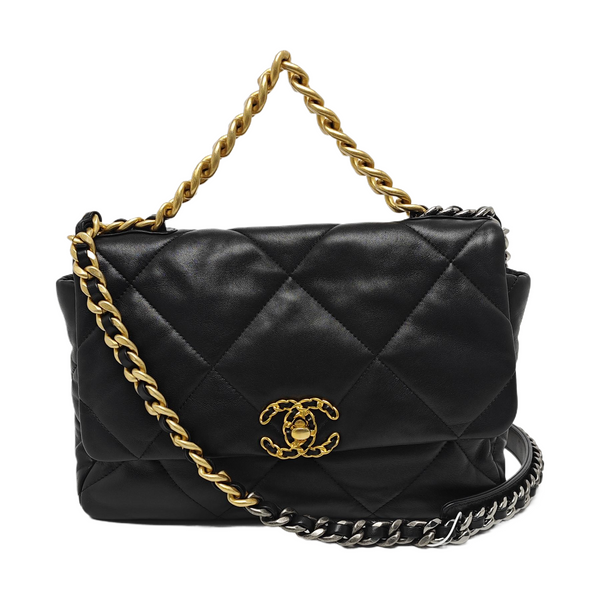 CHANEL 19 Large Quilted Lambskin Black