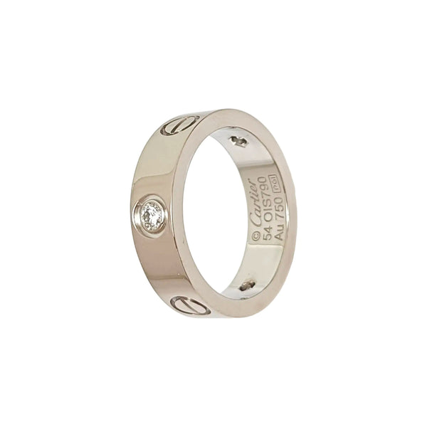LOVE 18k White Gold Silver Ring EU 54