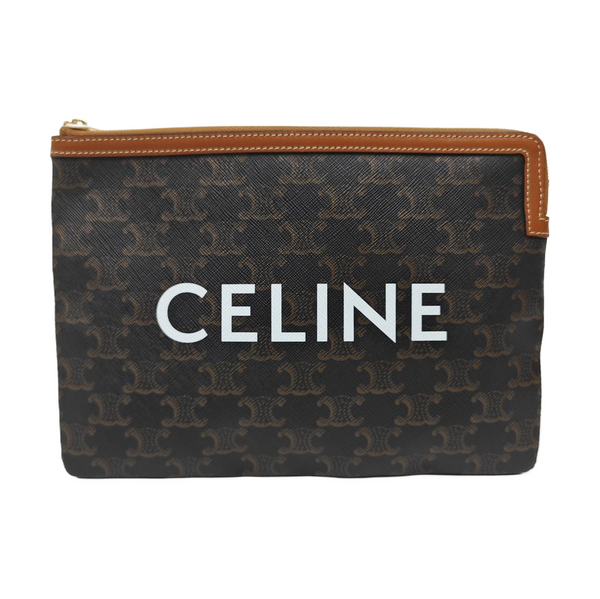 TRIOMPHE Small Coated Canvas Brown