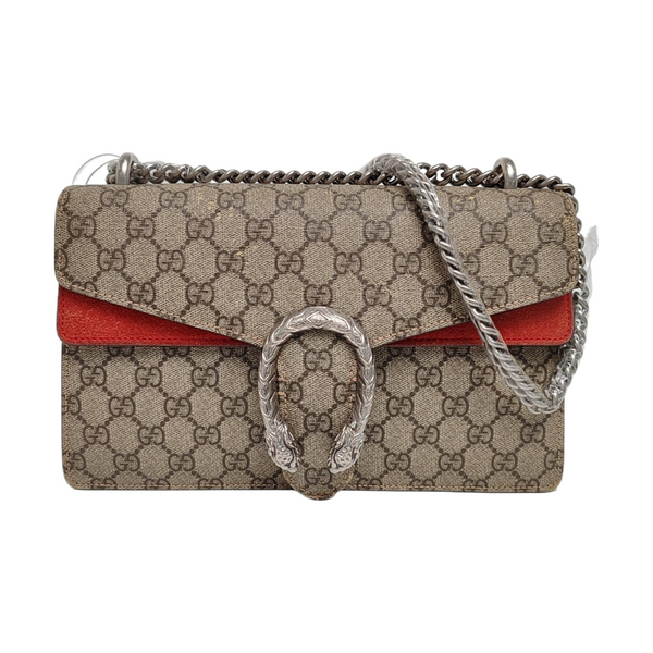 Dionysus Small Monogram Coated Canvas Beige