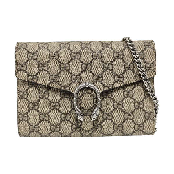 Dionysus Mini Monogram Coated Canvas Beige