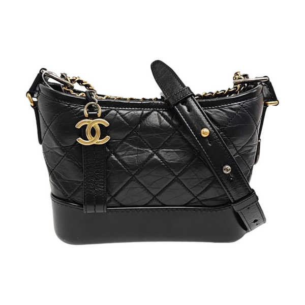 GABRIELLE Small Quilted Calfskin Black