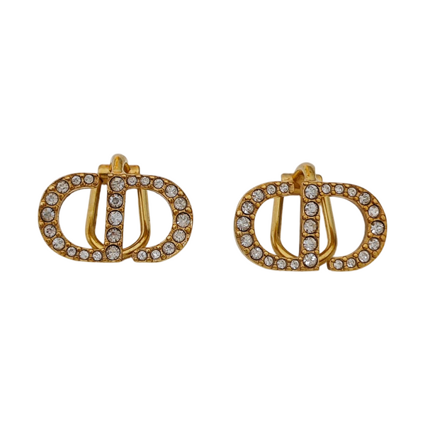 Petit CD Metal Gold Clip On Earrings