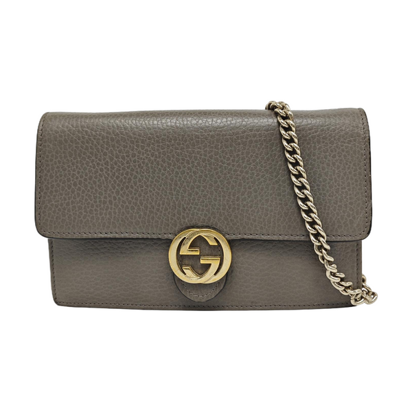 Authenticated pre-owned Interlocking G Calfskin Grey - Shoulder Bag at Looply