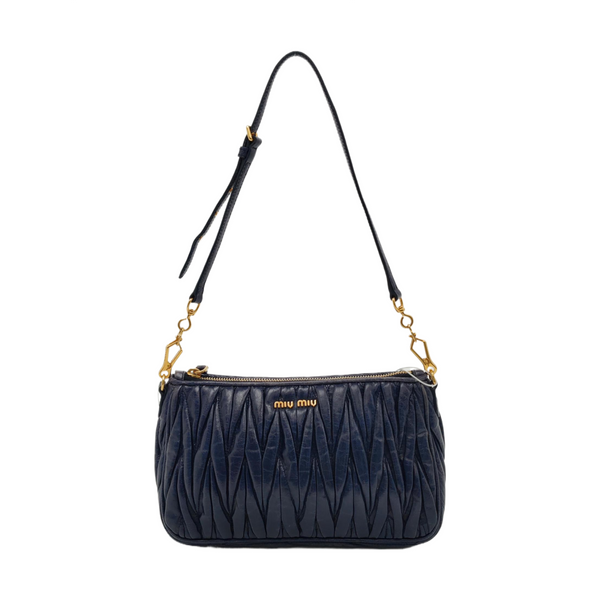 Quilted Lambskin Shoulder Bag Blue