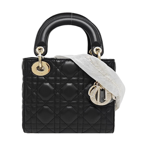 Lady Dior Mini Cannage Lambskin Black