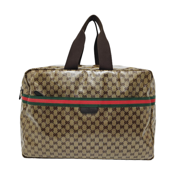 Monogram Coated Canvas Top Handle Bag Brown