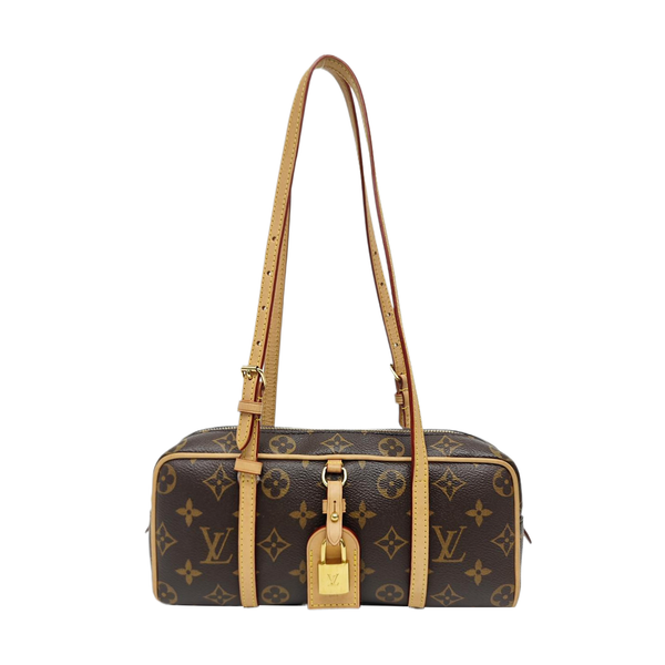 Monogram Coated Canvas Shoulder Bag Brown