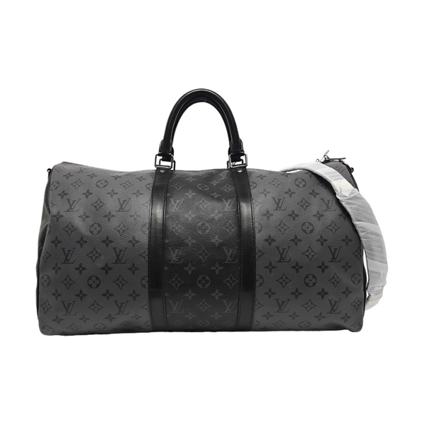 KEEPALL 50 Monogram Coated Canvas Gray