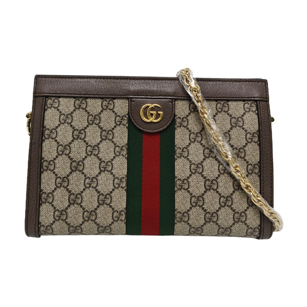 Ophidia Medium Monogram Coated Canvas Beige