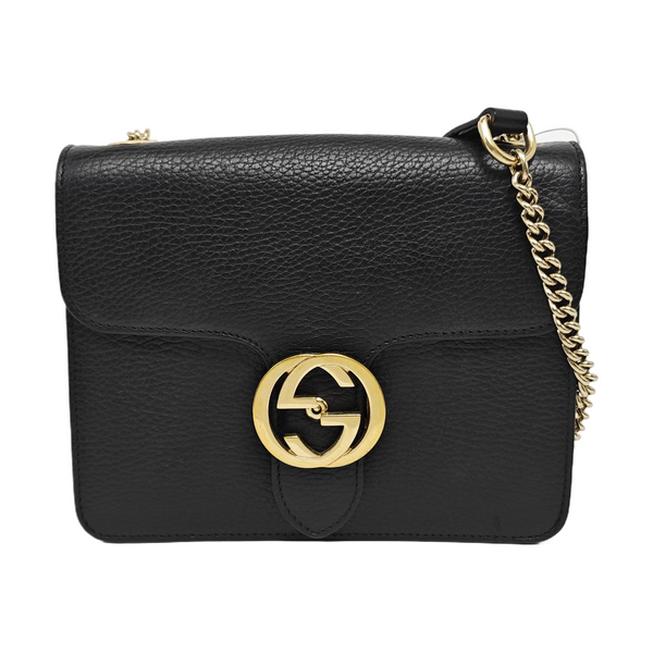 Interlocking G Small Calfskin Black