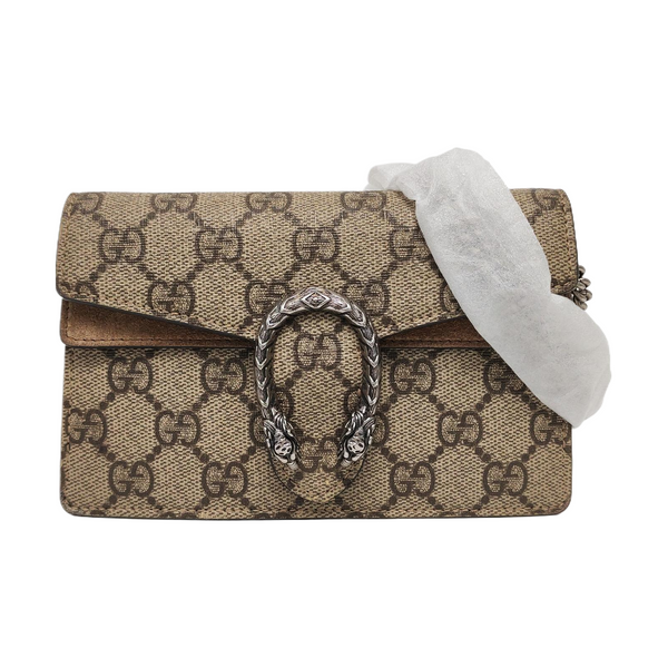Dionysus Super Mini Monogram Coated Canvas Beige