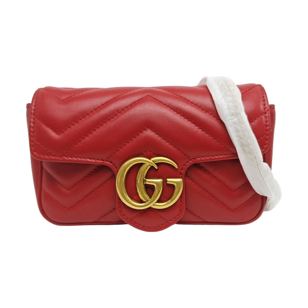 GG Marmont Mini Quilted Calfskin Red