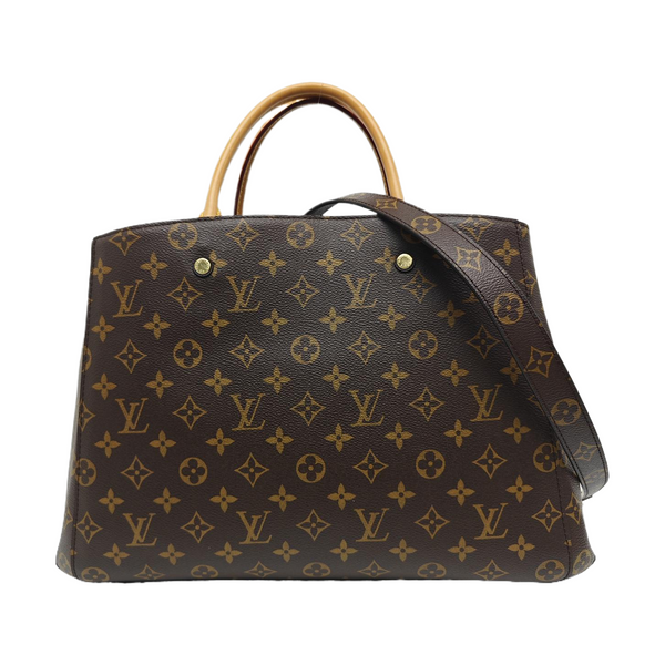 MONTAIGNE GM Monogram Coated Canvas Brown