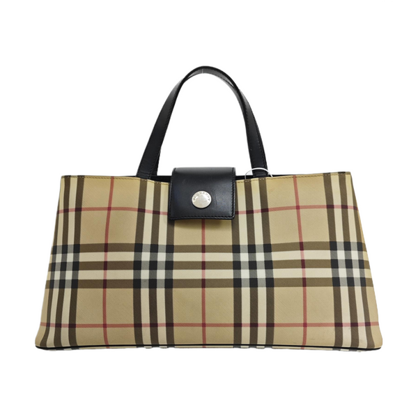 Coated Canvas Top Handle Bag Beige