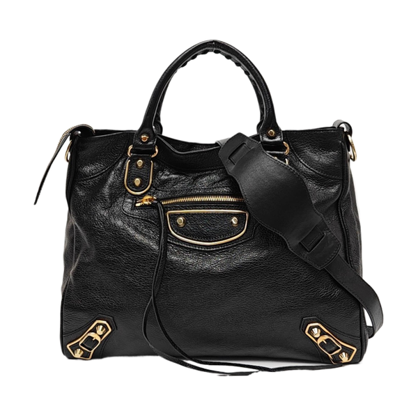 Classic Metallic Edge City Small Lambskin Black