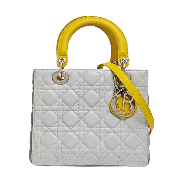 Lady Dior Medium Cannage Lambskin Gray
