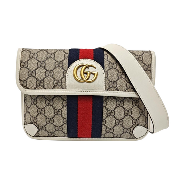 Ophidia Small Monogram Coated Canvas Beige