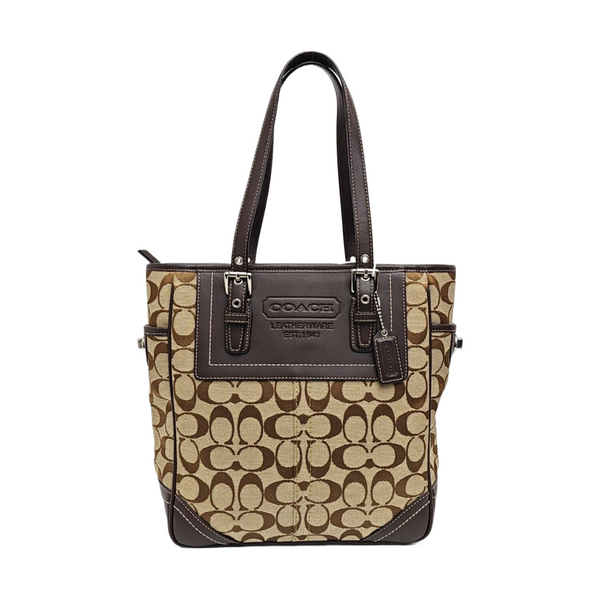 Monogram Canvas Tote Bag Brown