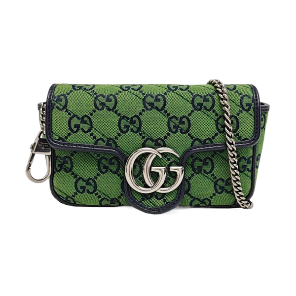 GG Marmont Mini Quilted Canvas Green