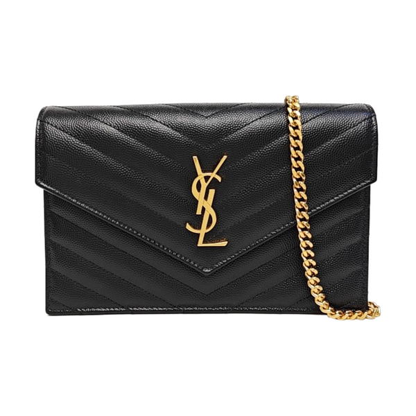 MONOGRAM Chevron Calfskin Black