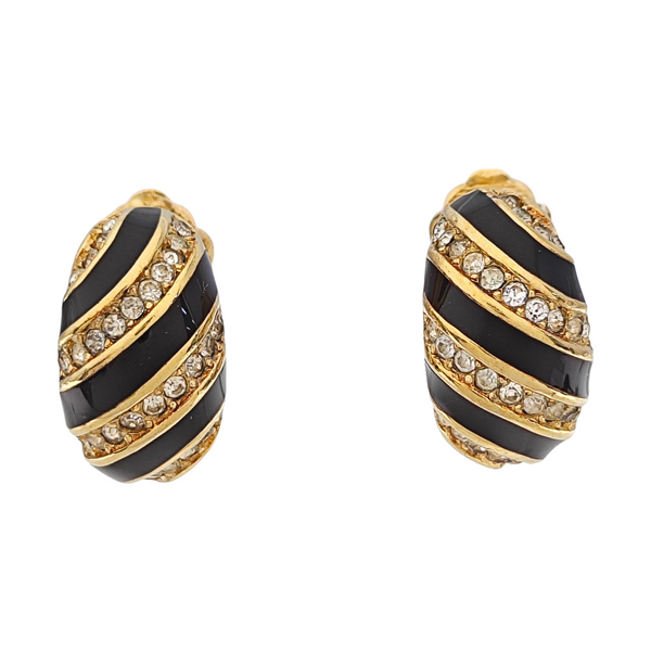 Twist Round Metal Gold Clip On Earrings