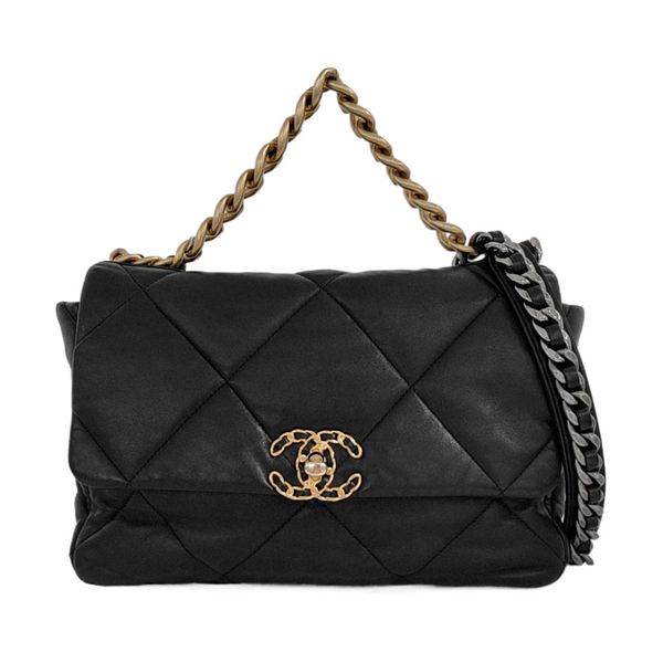 CHANEL 19 Large Quilted Lambskin Black