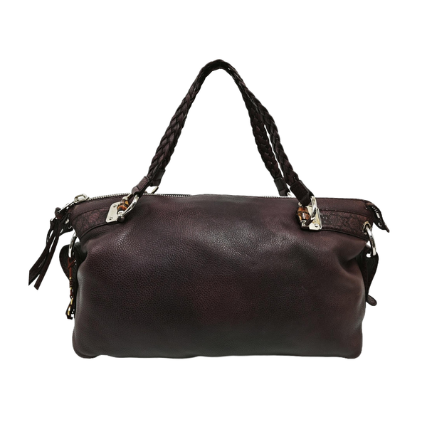 Authenticated pre-owned Bamboo 1947 Calfskin Burgundy - Tote Bag at Looply