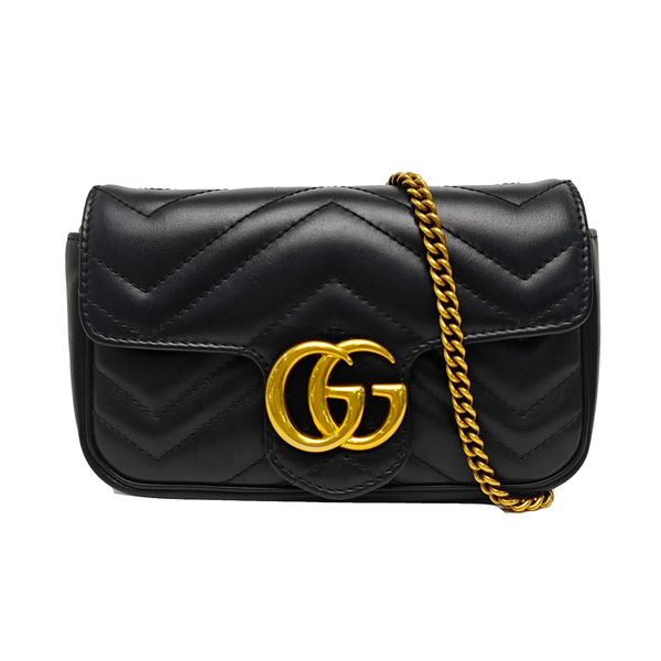 GG Marmont Mini Quilted Calfskin Black