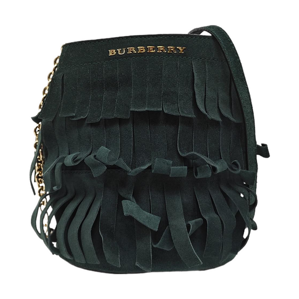 Suede Fringe Mini Suede Green