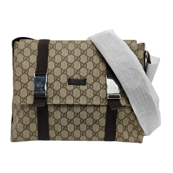 Monogram Coated Canvas Shoulder Bag Black