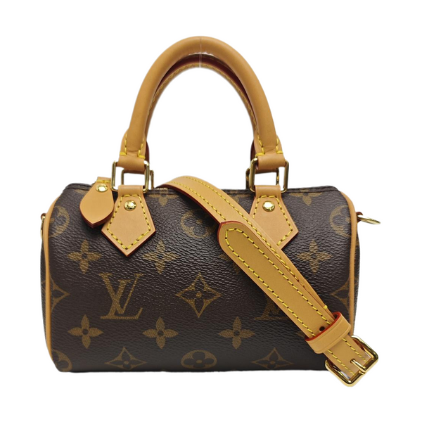 SPEEDY Nano Monogram Coated Canvas Brown