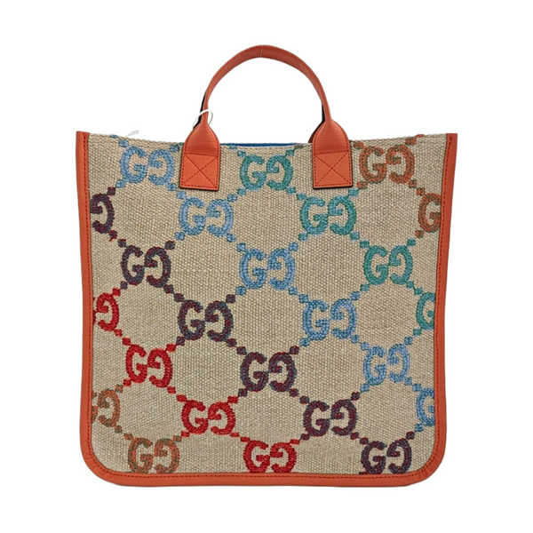 Monogram Fabric Tote Bag Beige