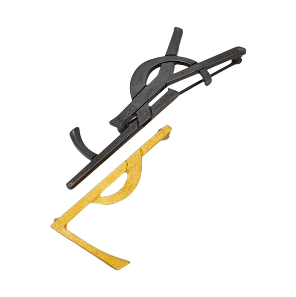 Metal Black Brooch