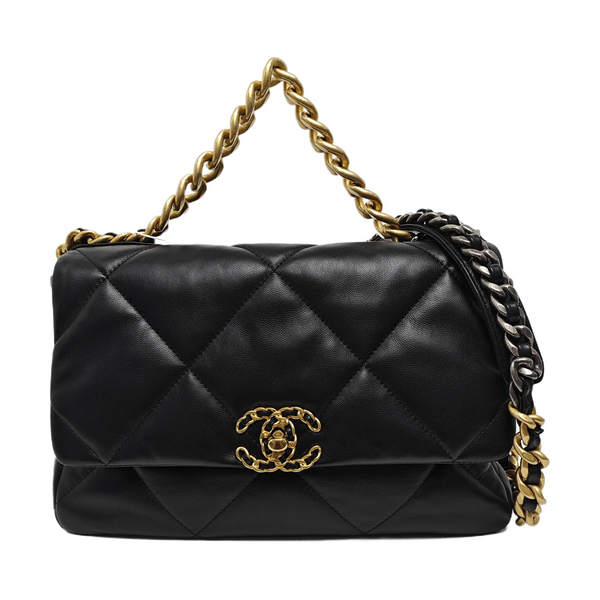 CHANEL 19 Large Quilted Lambskin Black