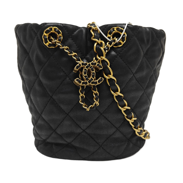 DRAWSTRING Quilted Lambskin Black