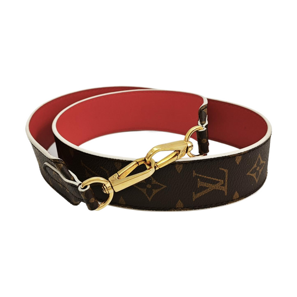 Monogram Leather Brown Bag Strap