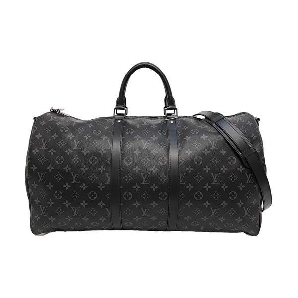 KEEPALL 55 Monogram Coated Canvas Black