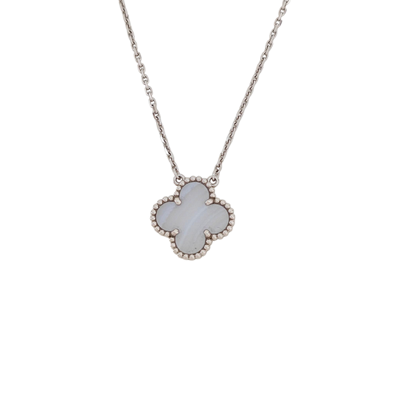 Vintage Alhambra 18k White Gold Purple Necklace
