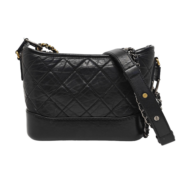 GABRIELLE Small Quilted Calfskin Black