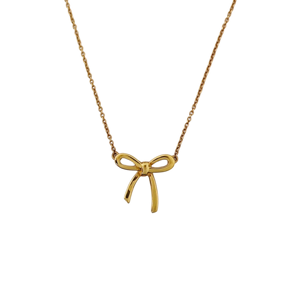 Tiffany Bow 18k Gold Necklace