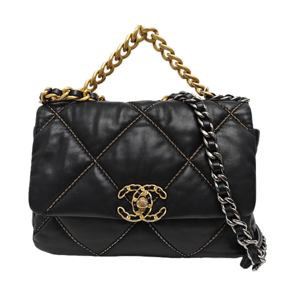 Quilted Lambskin Shoulder Bag Small Black