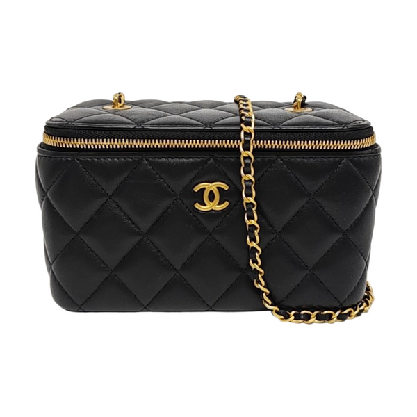 VANITY CASE Small Quilted Lambskin Black
