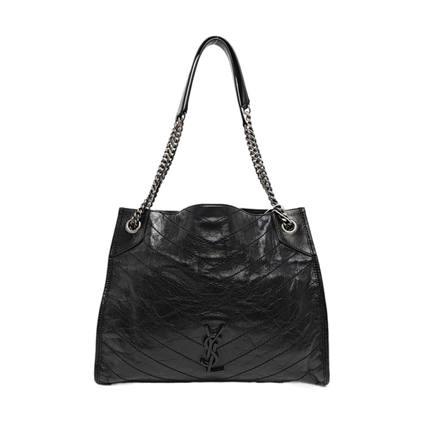 NIKI Medium Chevron Calfskin Black