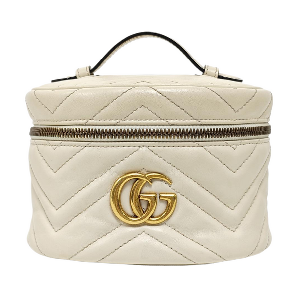 GG Marmont Mini Quilted Calfskin White