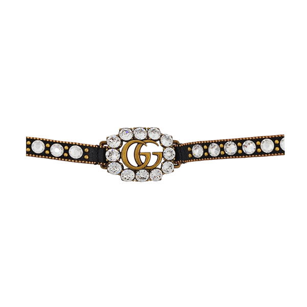 GG Running Leather Brown Necklace