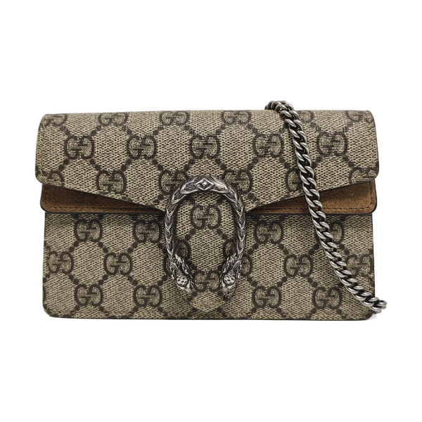 Dionysus Super Mini Monogram Coated Canvas Beige