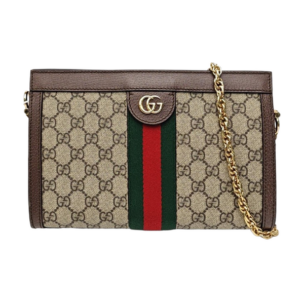 Ophidia Small Monogram Coated Canvas Beige